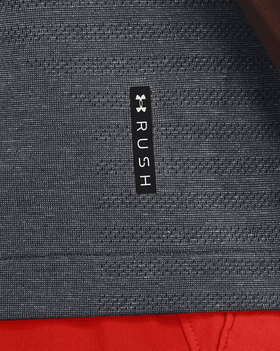 Men's UA RUSH™ Seamless GeoSport Short Sleeve, Gray, pdpMainDesktop image number 4